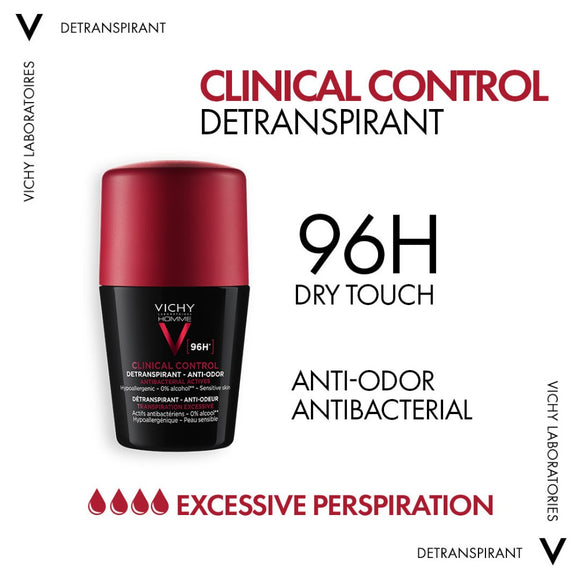Vichy 96 Hour Clinical Control Deodorant For Men - 50 ml