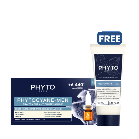 PhytoCyane Anti-Hairloss Ampoule Men- 12 Vials*3.5