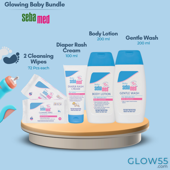 Sebamed Bundle: 2 x Cleansing Wipes 72pcs + Diaper Rash Cream + Body Lotion 200 ml + Gentle Wash 200 ml
