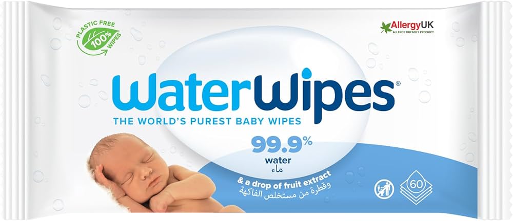 WaterWipes Baby Wipes Sensitive Newborn Unscented - 60 Wipes