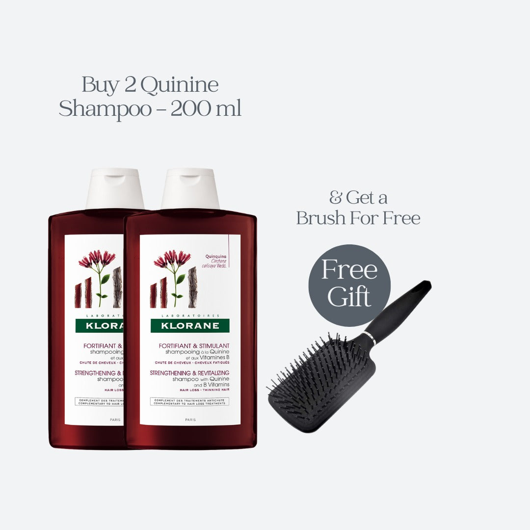 Klorane Strengthening Shampoo 200 ml (x2) + Free Hair Brush