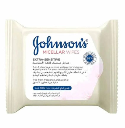 Johnson's Facial Wipes Micellar Extra Sensitive White - 25 Wipes