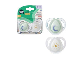 Tommee Tippee Orthodontic Night Time Soothers x 2pcs (0-6 Months)