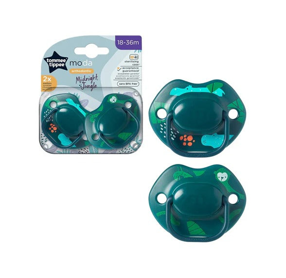 Tommee Tippee Moda Midnight Jungle Orthodontic Soother x 2pcs (18-36 Months)