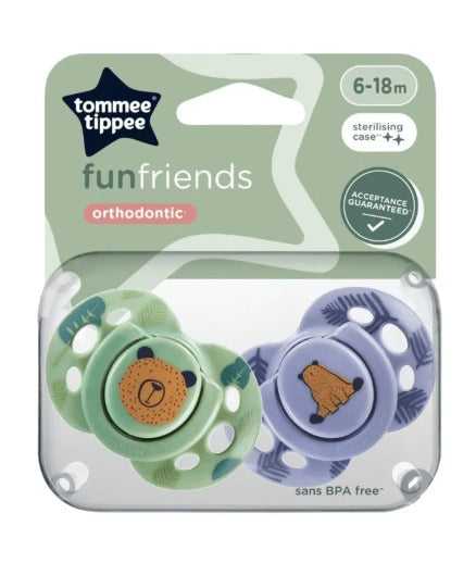 Tommee Tippee Fun Friends Orthodontic Soother x 2pcs (6-18 Months)