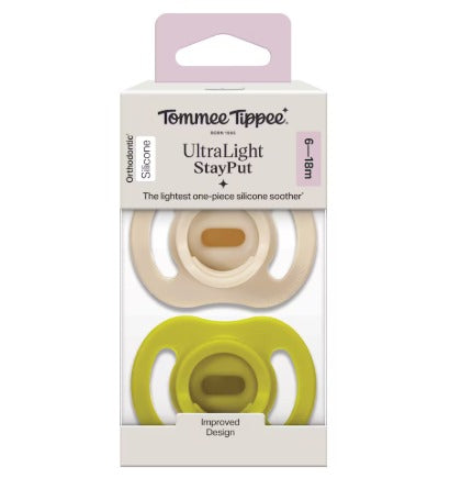 Tommee Tippee Ultra Light Soothers, Stay Put x 2pcs (6-18 Months)