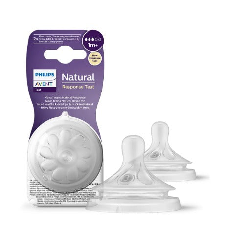 Avent 2 Natural Response Slow Flow Teats - 1M+