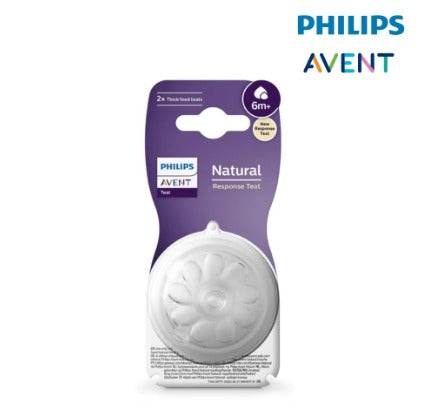 Avent 2 Natural Response Thick Feeds Teats - 6M+