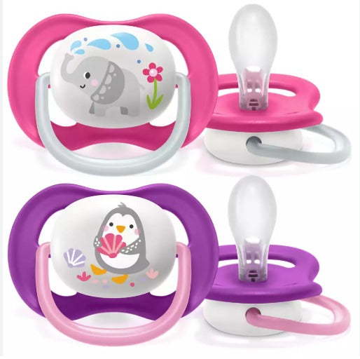 Buy pink Avent Ultra Air Soother Mix Animals 6-18 M+