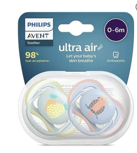 Avent 2 Ultra Air Soothers Deco Mix 0-6M+