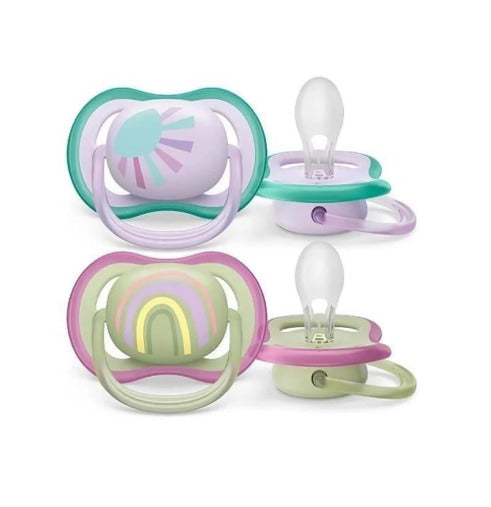 Avent 2 Ultra Air Soothers Rainbow 0-6 M