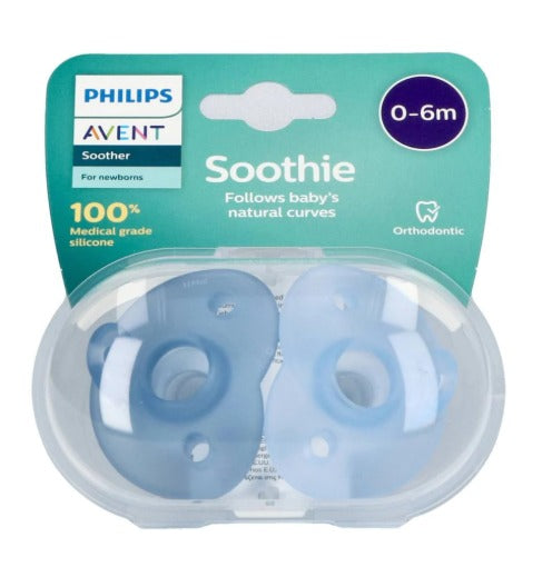 Avent 2 Curved Orthodontic Soothie Mix 0-6M - 0