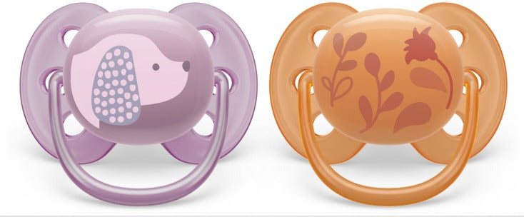 Avent 2 Deco Ultra Soft Soothers 6-18 M