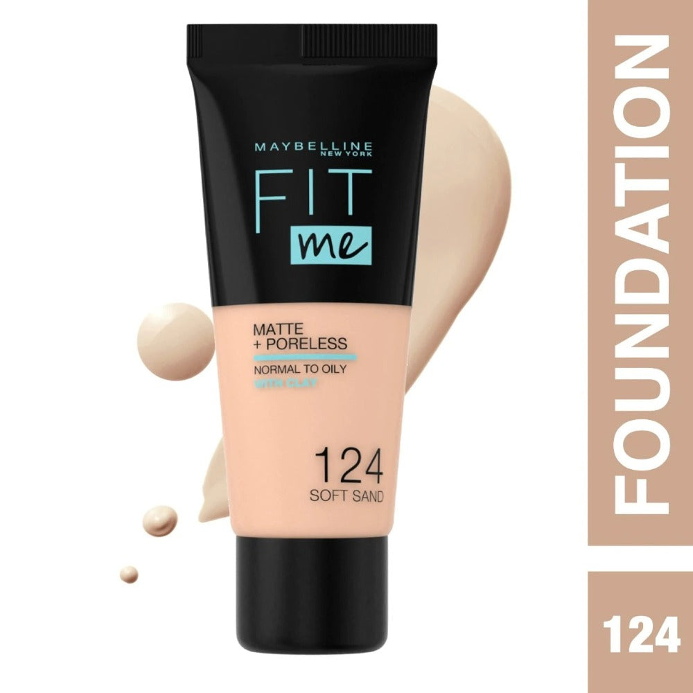 Buy soft-sand-124 Maybelline Fit Me Matte + Poreless Liquid Foundation - 30 ml