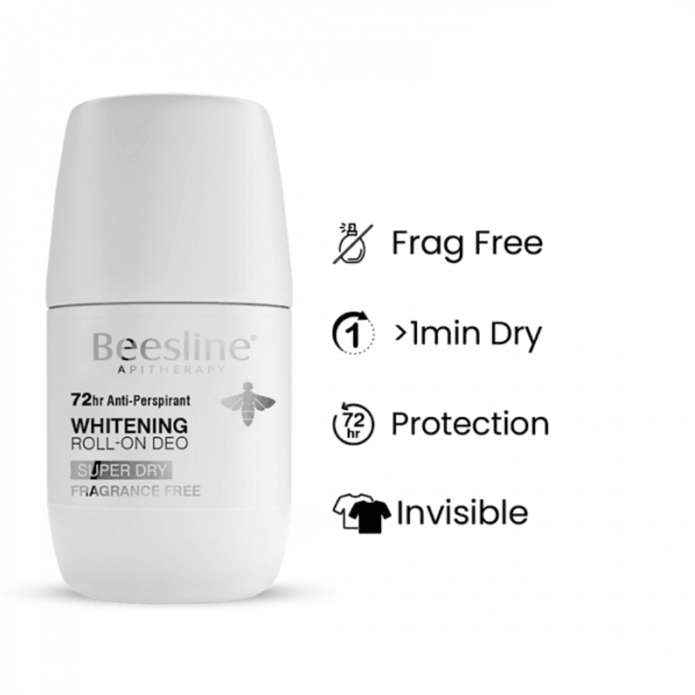 Beesline Whitening Deodorant Roll-On Super Dry - Fragrance Free