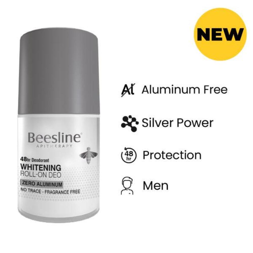 Beesline Whitening Deodorant Roll-On Zero Aluminium Fragrance Free For Men