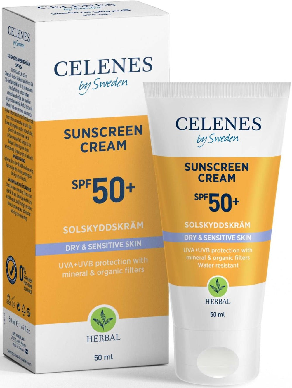 Celenes Herbal Full Protection & Natural Sunscreen Cream Dry & Sensitive SPF 50+ - 50 ml