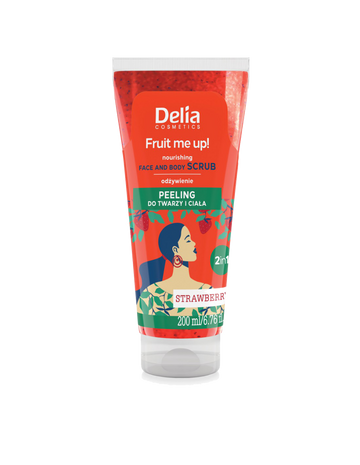 Delia Fruit Me Up 2-in-1 Face and Body Scrub 200ml - Strawberry