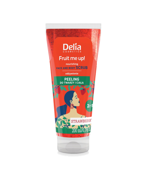 Delia Fruit Me Up 2-in-1 Face and Body Scrub 200ml - Strawberry