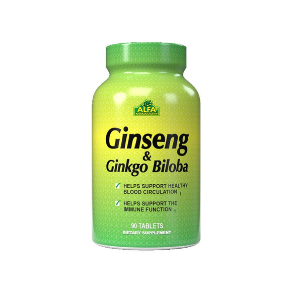 Alfa Vitamins Ginseng & Ginkgo Biloba - 90 Tablets