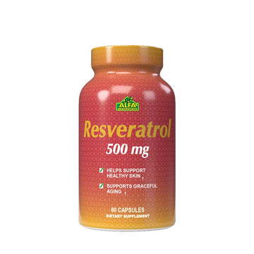 Alfa Vitamins Resveratrol 500Mg - 60 Capsules