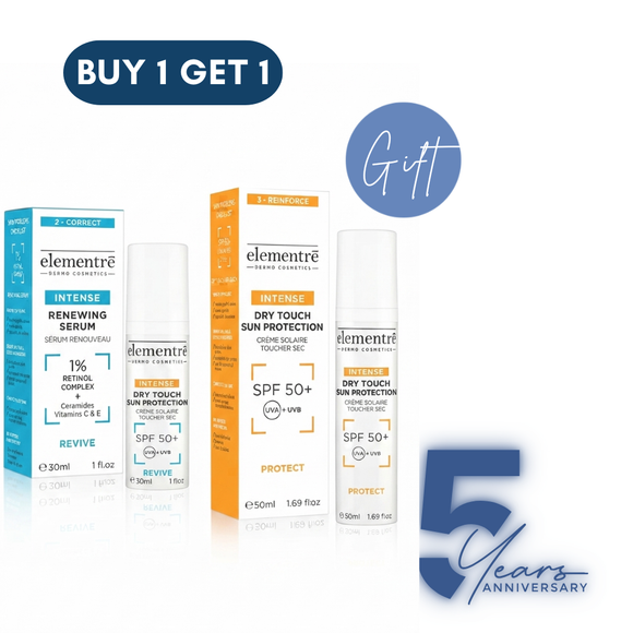 Elementre Renewing Serum With A Free Dry Touch Sunscreen