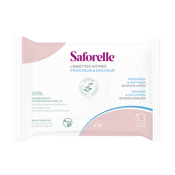 Saforelle Pocket Intimate Wipes - 10 Wipes