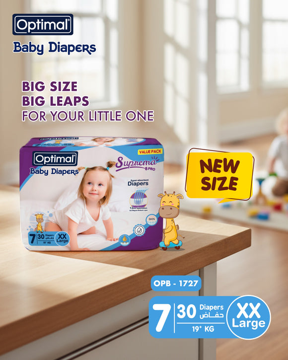 Optimal Baby Diapers 7 XXLarge 19+Kg - 24 Pieces
