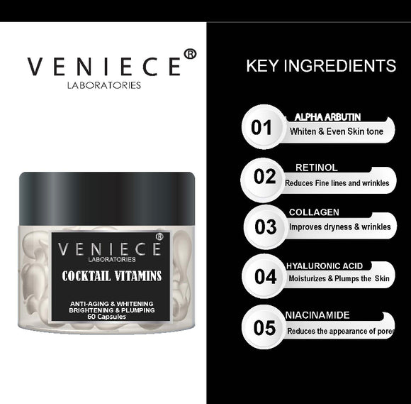 Veniece Cocktail Vitamins - 60 Capsules