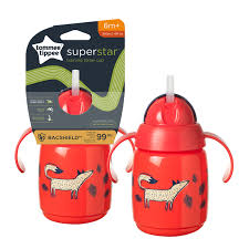 Buy red Tommee Tippee Superstar Training Straw Cup 6 M+