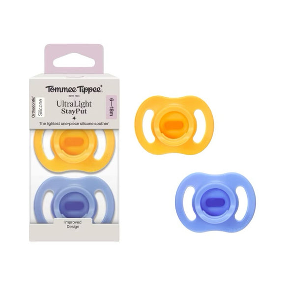 Tommee Tippee Ultra Light Soothers, Stay Put x 2pcs (6-18 Months)