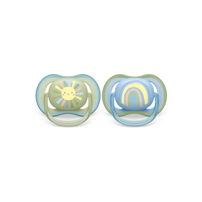 Avent 2 Ultra Air Soothers Rainbow 0-6 M - 0