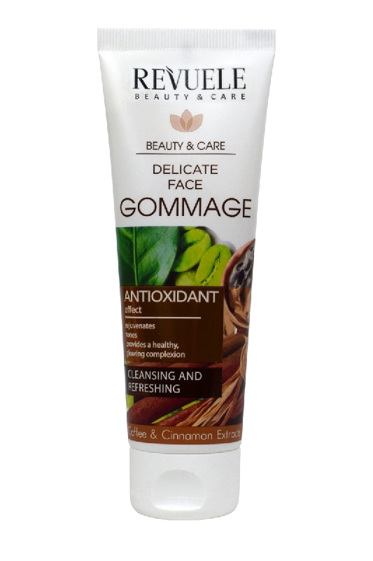 Delicate Face Gommage With Caffeine, Cosmetic Clay and Cinnamon Extract REVUELE Antioxidant - 80ml
