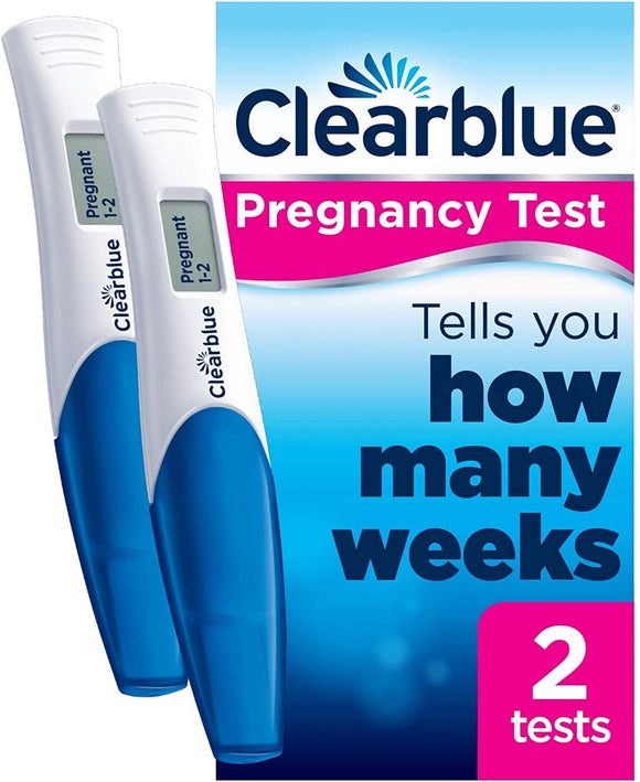 Clearblue Pregnancy Test - Digital with Weeks Indicator, The Only Test That Tells You How Many Weeks, 2 Digital Tests