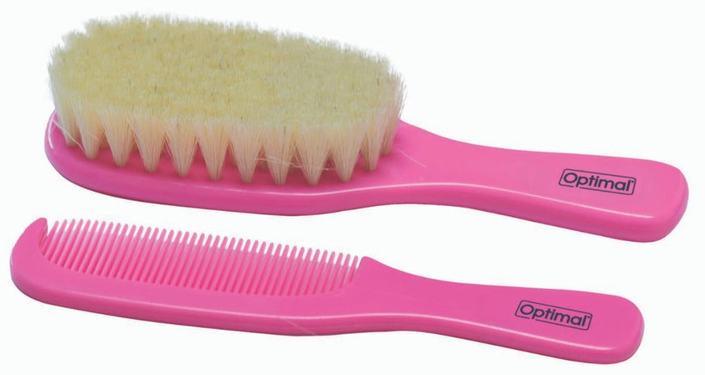Natural Bristles Brush And Comb Set