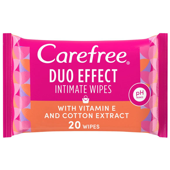 Carefree Intimate Wipes Vitamin E + Cotton 20