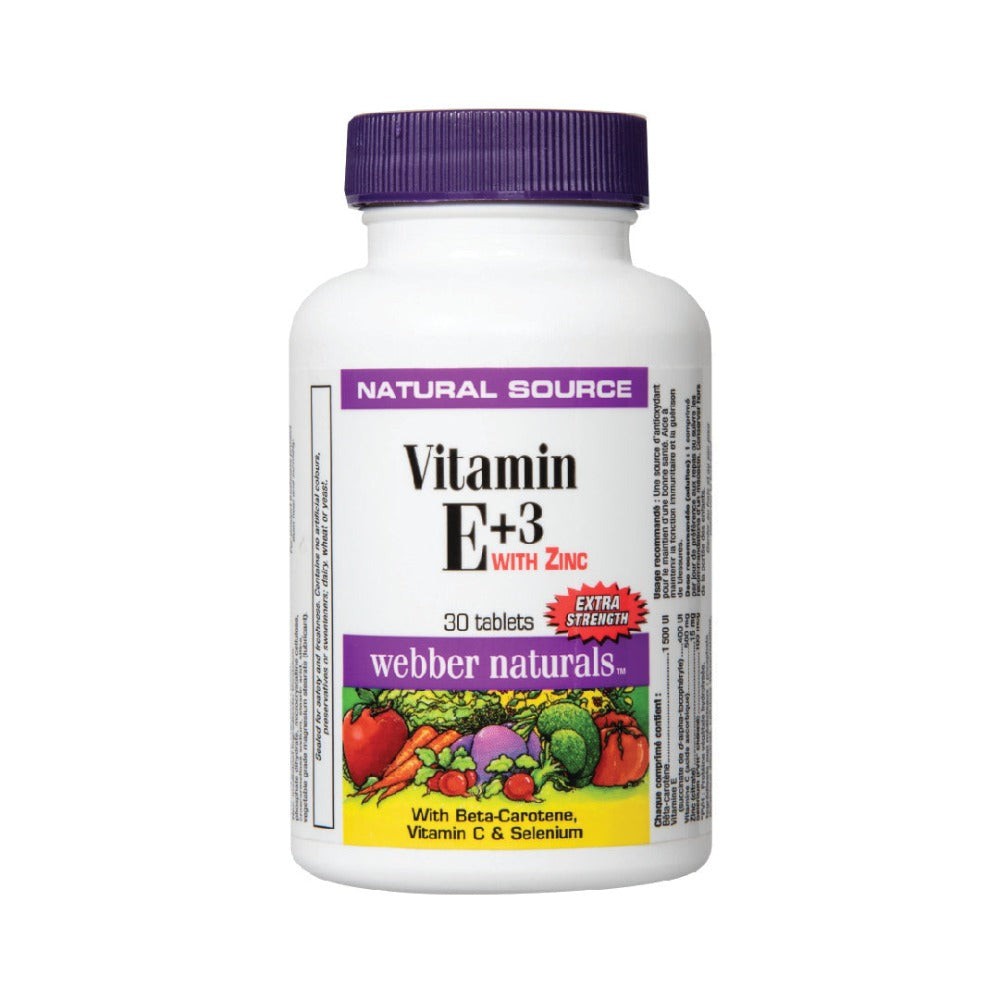 Webber Naturals® Vitamin E+3 - 30 Tablets